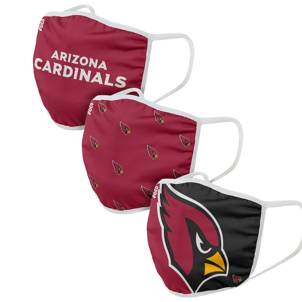 3 Pack Arizona Cardinals Adult Officially Licensed NFL Resuable Washable Face Mask Cover