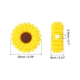 thumbnail image 2 of Uxcell 20mm Silicone Flower Beads, 15 Pcs Cute Colorful Soft Sunflower Focal Loose Space Bead, Yellow Brown, 2 of 6