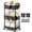 Black, variant on Yeabett 3-Tier Deep Basket Storage Cart with Wheels, Large Capacity Rolling Utility Cart with Lockable Casters, Black