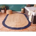 thumbnail image 2 of Chouhan Rugs Natural Jute Navy Bordered Rug Bohemian Rug Decor Rug Handwoven Rug Custom Rug Decorative Rug, 2 of 6
