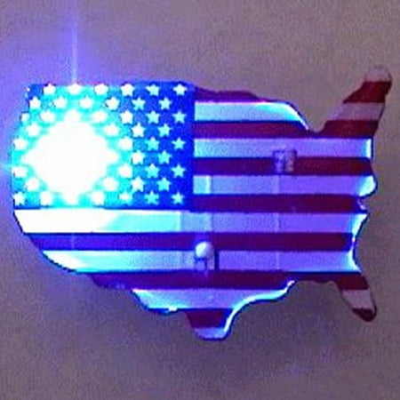 USA Shape Flag Flashing Body Light Lapel Pins