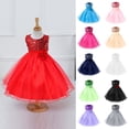 thumbnail image 4 of Girls Sequin Bodice Princess Dress Waist Flower Decor Dress Party Dress Flowy Tulle Skirt Silhouette For Little Girls Birthday Celebration Bridesmaid Wedding Attire Green 110, 4 of 4
