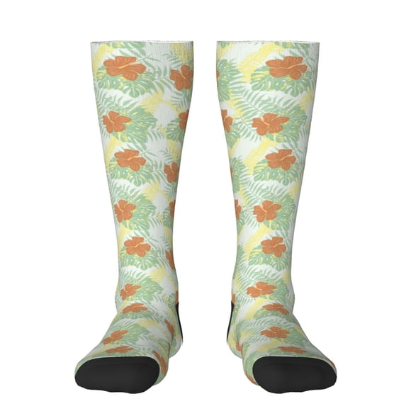 Balery Tropical Flowers Calcetines novedosos Calcetines deportivos Calcetines hasta la rodilla Calcetines de algodón Calcetines originales y geniales