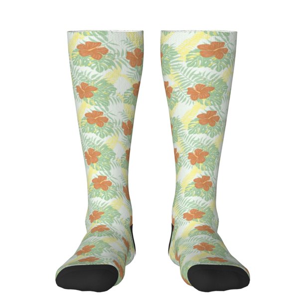 Balery Tropical Flowers Calcetines novedosos Calcetines deportivos Calcetines hasta la rodilla Calcetines de algodón Calcetines originales y geniales