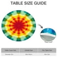 thumbnail image 6 of Tie Dye Soft Petal Ring Pattern Round Fitted Tablecloth with Elastic Edge,Dining Table Cover Waterproof,Outdoor Round Tablecloth for Camping,Dining,Indoor and Outdoor, 6 of 7