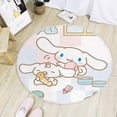 thumbnail image 2 of Alfombra redonda Kawaii Sanrio Cinnamoroll, alfombra antideslizante con dibujos animados para sala de estar, baño, dormitorio, habitación de niños, alfombrillas para cabecera, 2 of 4