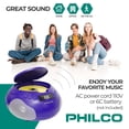 thumbnail image 3 of Reproductor de CD portátil Boombox Philco con altavoces AM FM Radio, 3 of 7