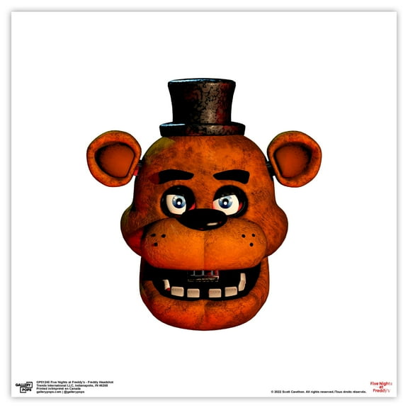Gallery Pops Five Nights at Freddy's - Freddy Headshot Wall Art, Unframed Version, 12" x 12"
