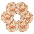 thumbnail image 2 of Haosy Set of 6 Drink Woven Coaster with Holder Heat Resistant Non-Slip Bar Coasters 4 Inches Cute Happy Crabs, 2 of 7