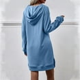 thumbnail image 6 of OSFVNOXV Long Sweatshirt Dress Long Sleeve Fall Hoodies Split Trendy Nightgowns with Front Pocket Sleepwear, 6 of 6
