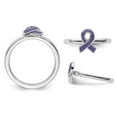 thumbnail image 4 of Sterling Silver Purple Enameled Awareness Ribbon Ring, 4 of 4