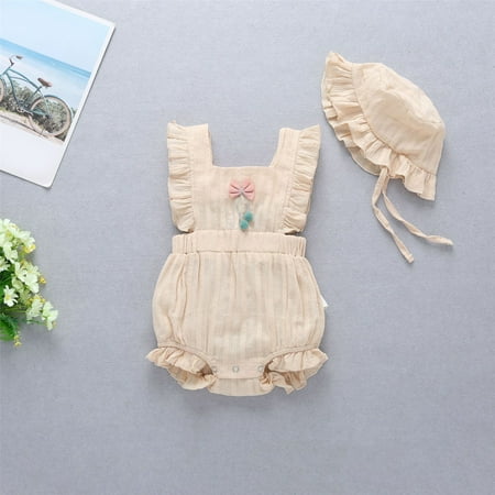 

PEASKJP Bodysuits for Baby Girls Breathable Texture Baby Baby Girl s Romper Jumpsuit Comfort Cotton One-Piece Coverall A 3-5 Months