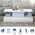 thumbnail image 6 of White LED Coffee Table for Living Room, PAPROOS Modern High Glossy Center Table with 4 Drawers, Smart Cocktail Table Rectangle, Sofa Side Tea Tables with LED Lights, 41"L×25"W×16"H, 6 of 13
