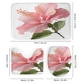 thumbnail image 3 of Pink Hibiscus Shower Curtain 4 Piece Set with Rugs Include Waterproof Shower Curtain Non-Slip Rug Toilet Lid Cover Bath Mat Summer Tropical Waterproof Personality Pattern Bath Curtain, 3 of 8