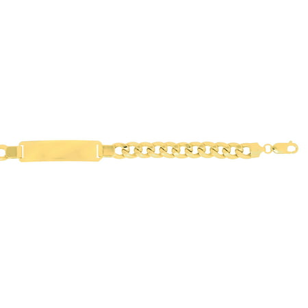 14k Yellow Gold 7.8mm Lite Miami Cuban Link ID-Bracelet with Lobster Clasp