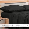 thumbnail image 4 of Royale Linens 300 Thread Count 100% Long Staple Combed Cotton Flat Sheet - Super Soft - Top Sheets - Full Flat Sheet Sold Separately - Breathable, Cool & Crisp Percale Sheets Only (Full, Black), 4 of 10