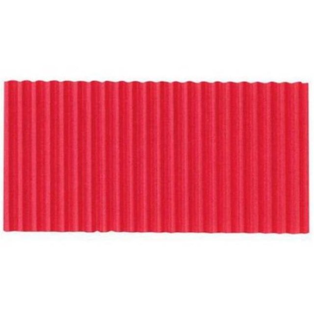 Pacon 006021 Corobuff Rouleau de Papier Ondulé Couleur Unie Résistant à la Décoloration, 48 Po x 25 Pi, Rouge Flamme