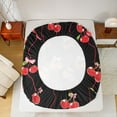 thumbnail image 5 of Feelyou Black Red Cherry Twin Sheet Sets, Princess Cartoon Style Bedding, 3pcs, 5 of 7