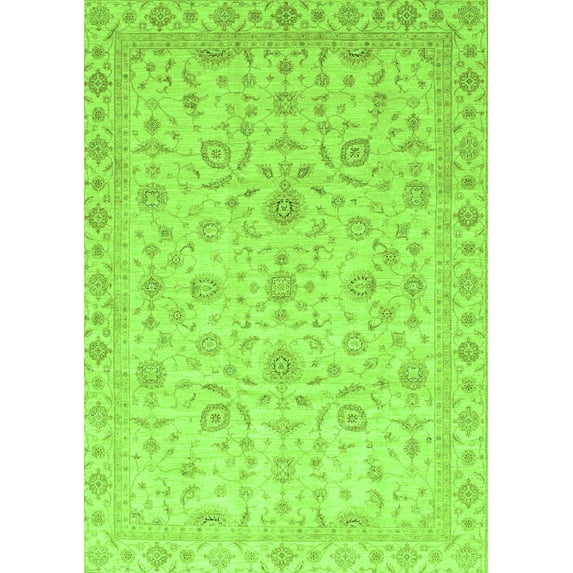 Ahgly Company Indoor Rectangle Abstract Green Modern Area Rugs, 7' x 10'