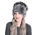 thumbnail image 1 of Contrast Color Furry Hat for Women  Winter Beanie with Patchwork, 1 of 4