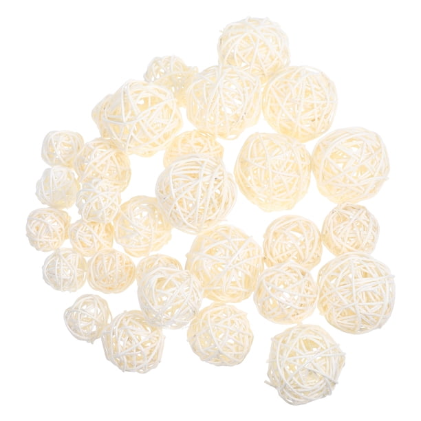 UPOUART 30Ud Decorative Rattan Balls White for Table Homes Parties Aromatherapy Accessories