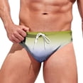 thumbnail image 3 of Mens Swim Trunks Gradient Soft Drawstring Swim Briefs Swimwear Bottoms Summer Bathing Suits M M, 3 of 6