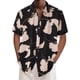 thumbnail image 2 of Camisas Vaqueras Para Hombre Manga Larga Camisa de solapa de manga corta con estampado suelto de moda de verano para hombre (Black, M), 2 of 7