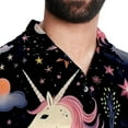 thumbnail image 5 of Starry Unicorn Men's Spread Collar Poplin Beach Shirts - Casual Printed Button Down Short Sleeve Summer Tops for Unisex, 5 of 6