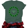 thumbnail image 5 of St Patricks Day T-Shirt – Women’s Vintage Distressed Shamrock Graphic Tee, Clover Green Tee, 5 of 8