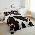 YST Milk Cow Print Twin Size Comforter Set Brown Cow Print Bedding Set