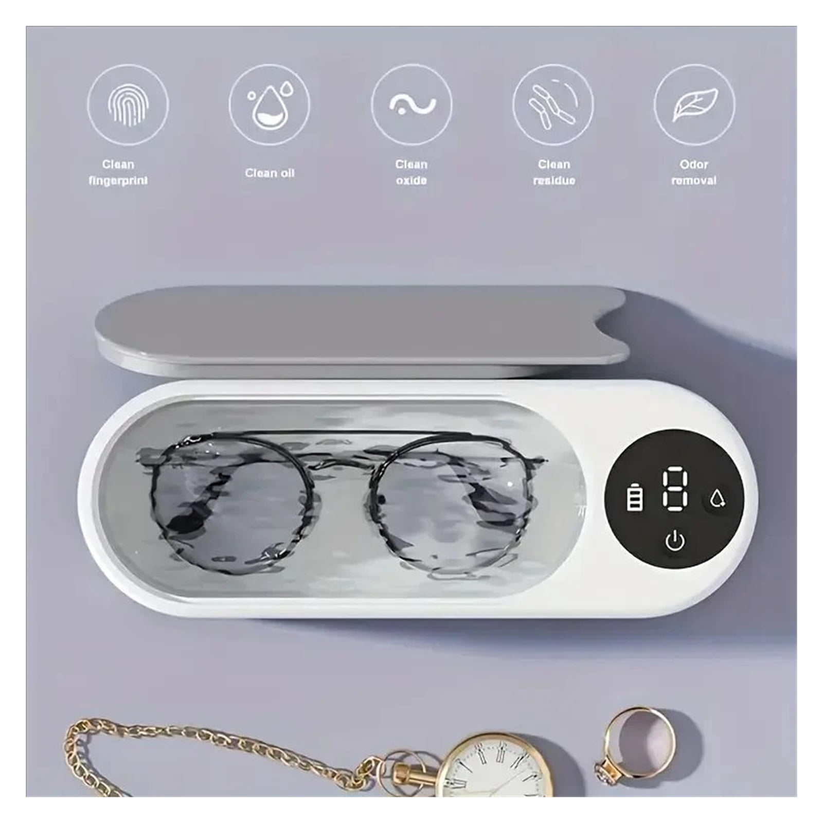 1pc Multifunctional Cleaner- 360° Deep Cleaning for Glasses, Jewelry Makeup Brushes - High-Frequency Vibration, USB Rechargeable