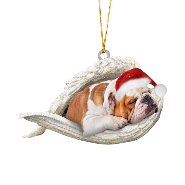 mfyjkho Adorno colgante de perro navideño, material acrílico, para decoración de árbol, 1 colgante