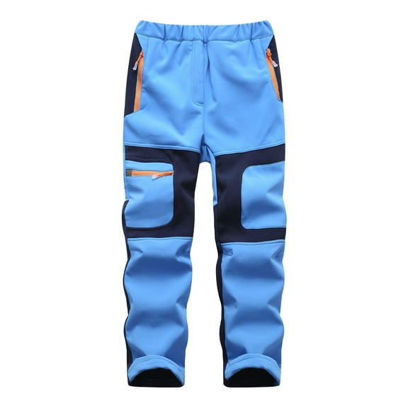 Kids Snow Pants Kids Waterproof Snow Ski Pants Water-repellent Windproof Winter Pants Kids Winter Warm Fleece Snowboard Pants Outdoor Windproof Snowboard Pants