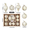 thumbnail image 3 of Black Gold Vintage Embossed Christmas Ornament Set Shatterproof Hanging Baubles for Christmas Tree Holiday Decor, 3 of 9