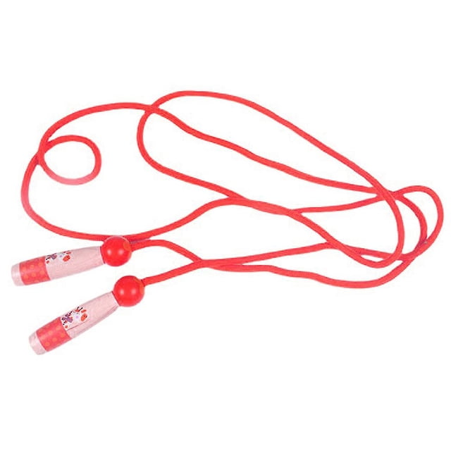 Children Adjustable Cotton Skipping Rope With Wooden Handle For Fitness Training/outdoor Activity Orange Giraffe
