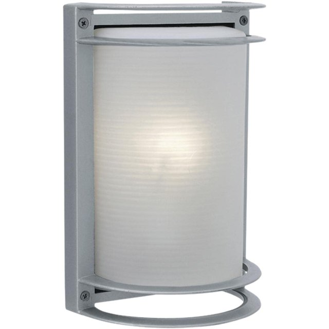 Nevis - Aplique LED para exterior - Acabado satinado - Pantalla de vidrio esmerilado acanalado