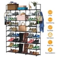 thumbnail image 2 of Shoe Rack Organizer for Entryway Closet, TeqHome 9 Tiers Metal Shoe Storage Shelf for 50-55 Pairs Shoe, Free Standing Large Shoe Stand with 2 Hooks for Bedroom Cloakroom Hallway, 2 of 11