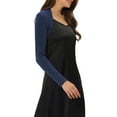 thumbnail image 4 of MODA NOVA Juniors Elegant Solid Color Long Sleeves Bolero Shrug Dark Blue S, 4 of 5