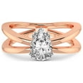 thumbnail image 4 of IGI Certified 5 Carat Pear Shape Lab Grown Diamond Engagement Ring | 14K Rose Gold | Stella Criss Cross Solitaire Lab Diamond Ring | FG-VS1-VS2 Quality Friendly Diamonds, 4 of 6