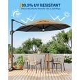 thumbnail image 3 of Qinain 10ft Cantilever Patio Umbrella, 360-Degree Rotation Hanging Offset Market Outdoor Sun Shade w/Lights, Easy Tilt, Cross Base for Backyard, 3 of 7