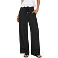 thumbnail image 2 of Danhjin Womens Cargo Pants Lightweight Travel Hiking Cargo Pants Soft Stretch Baggy High Waisted Straight Casual Streetwear, 2 of 9