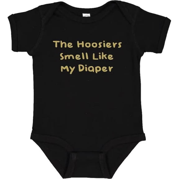 Purdue Fan TheHoosiers Smells Like My Diaper Funny Baby Bodysuit (6 Months)