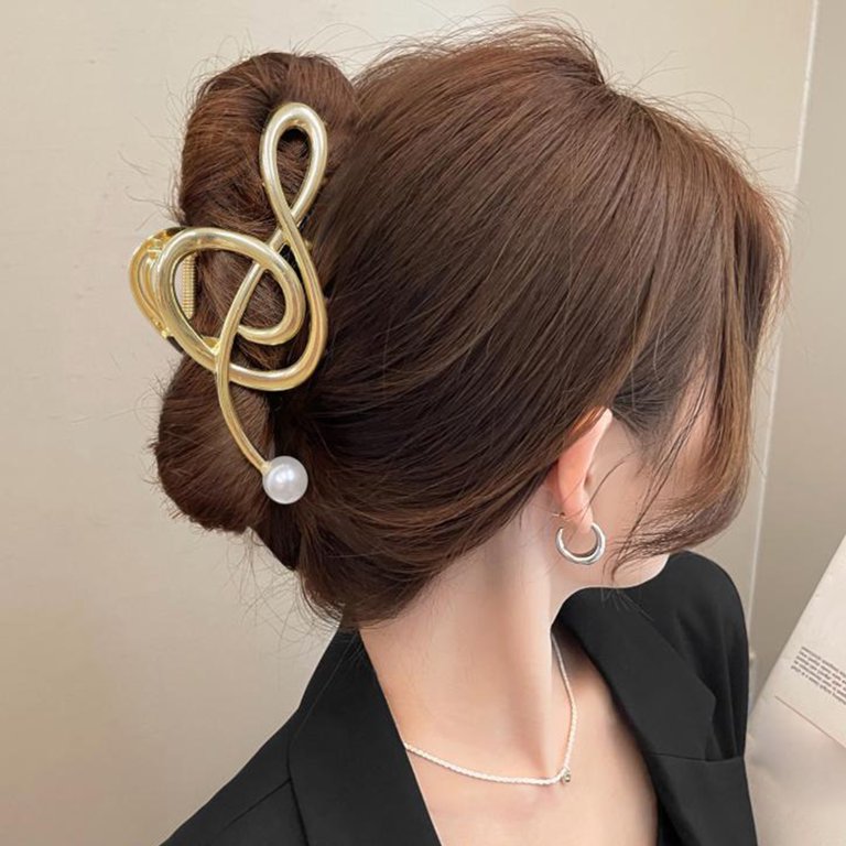 Gold Pearl Music Note Hair Claw Hair Accessory Amazon.com : Music Note Hair Clips Large Metal Hair Claw  main image 4