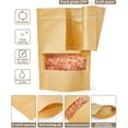 thumbnail image 3 of Muka 100 Pcs Sacs Pochette Kraft à Fermeture Éclair avec Encoche et Fenêtre Transparente, 3 of 8