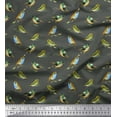 thumbnail image 1 of Soimoi Modal Satin Fabric Flycathcer Bird Print Fabric by Yard 42 Inch Wide, 1 of 5