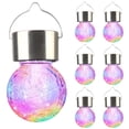thumbnail image 2 of Solar LED Cracked Glass Ball Hanging Light, Solar Garden Light, Garden Colorful Decorative Light - Colorful Color Changing, 2 of 8