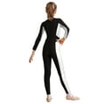 thumbnail image 2 of DPOIS Kids Girls Gymnastics Unitard Long Sleeve Jumpsuit Metallic Full Body Bodysuit Silver 16, 2 of 7