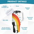 thumbnail image 2 of Yayeee 30oz Stainless Steel Tumbler with Straw and Handle Double-Wall Insulated Travel Water Bottle, Black Cat Rainbow, 2 of 8