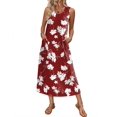 thumbnail image 4 of Ekouaer Nightgowns for Women Sleeveless Sleepshirt Long Print House Dress Tank Nightshirt Maxi Casual Dress with Pockets, 4 of 6