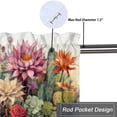 thumbnail image 5 of Tropical Succulent Cactus Kitchen Curtain Valances Green Plant Watercolor Flower Window Valance for Bedroom Bathroom Living Room Dining Room Valances Set 54 by 18 in, 1 Panel, 5 of 6
